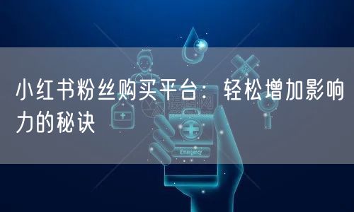 小红书粉丝购买平台：轻松增加影响力的秘诀