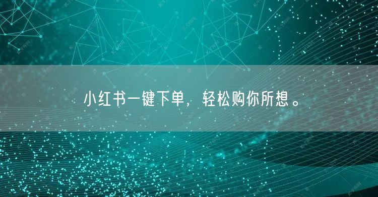 小红书一键下单，轻松购你所想。