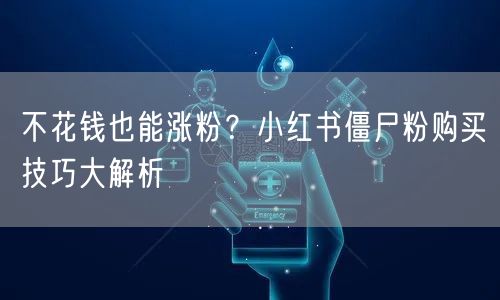 不花钱也能涨粉？小红书僵尸粉购买技巧大解析