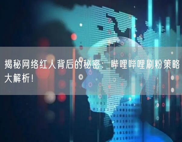 揭秘网络红人背后的秘密：哔哩哔哩刷粉策略大解析！