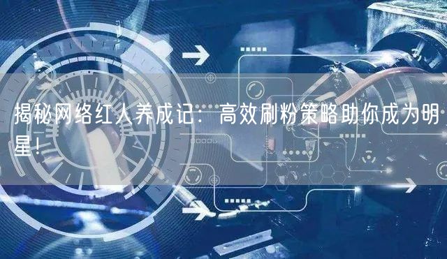 揭秘网络红人养成记：高效刷粉策略助你成为明星！