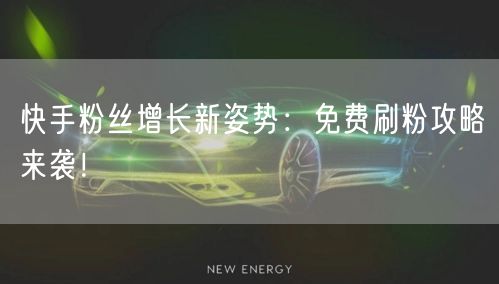 快手粉丝增长新姿势：免费刷粉攻略来袭！